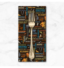 PD's Riley Blake Collection National Parks, Word Print in Black, Dinner Napkin