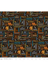 PD's Riley Blake Collection National Parks, Word Print in Black, Dinner Napkin