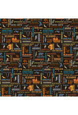 Riley Blake Fabrics National Parks, Word Print in Black, Fabric Half-Yards
