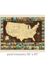 Riley Blake Fabrics ON RE-ORDER-National Parks, National Parks Poster 36" x 43"  Fabric Panel