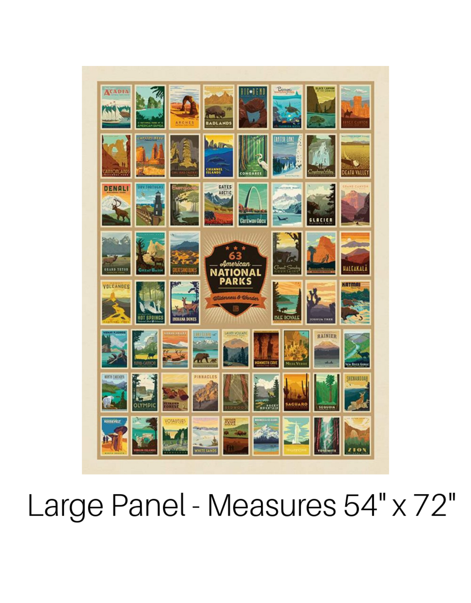 Riley Blake Fabrics National Parks, Wildernss Wonders 54" x 72"  Fabric Panel