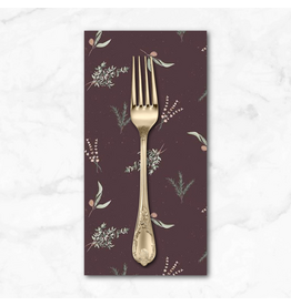 PD's Riley Blake Collection Olive Grove, Herbs in Eggplant, Dinner Napkin