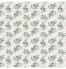 Riley Blake Fabrics Olive Grove, Olive Branches in Ivory, Fabric Half-Yards