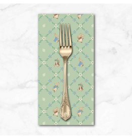 PD's Riley Blake Collection Peter Rabbit and Benjamin Bunny, Lattice in Green, Dinner Napkin