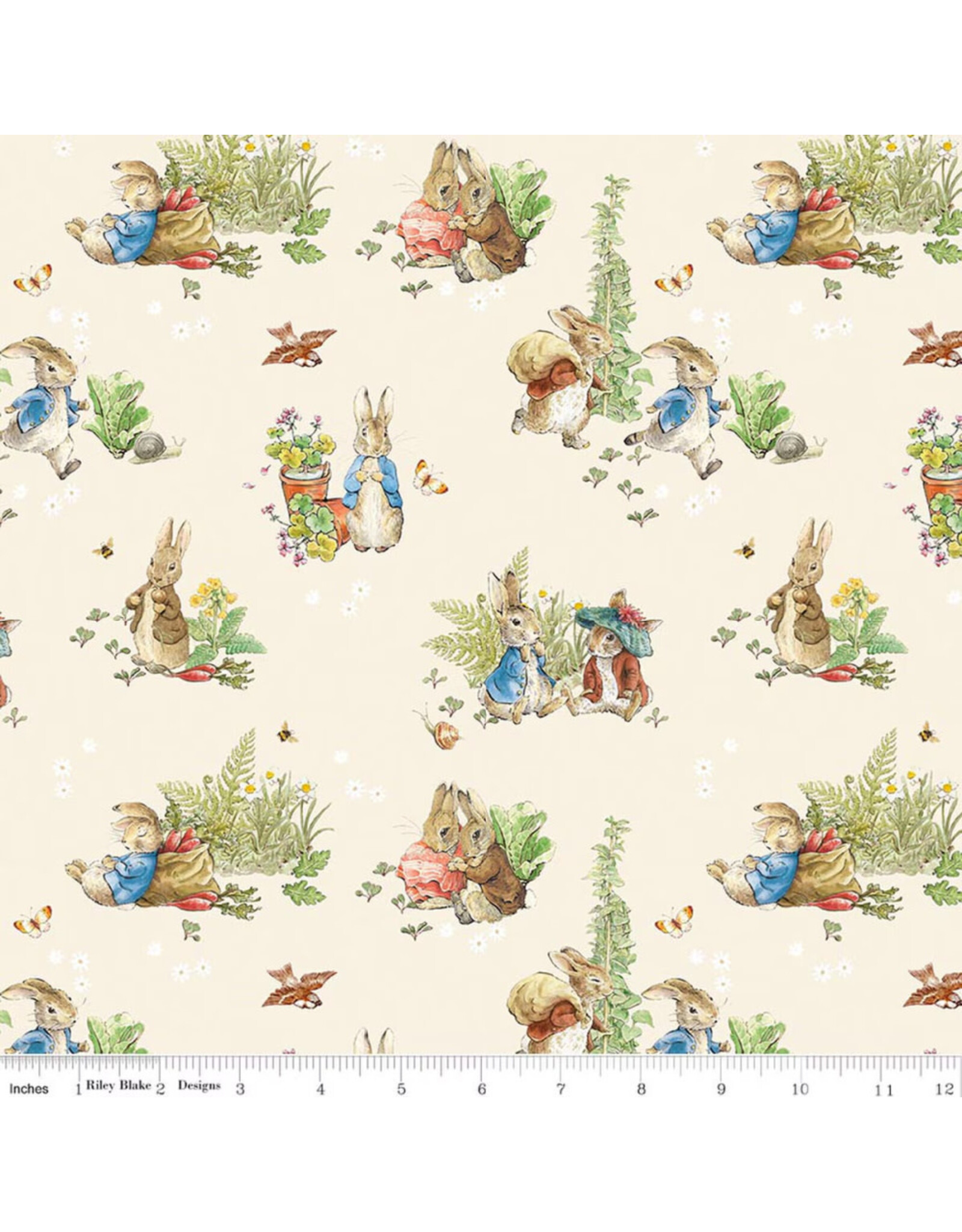 PD's Riley Blake Collection Peter Rabbit and Benjamin Bunny, Main in Cream, Dinner Napkin