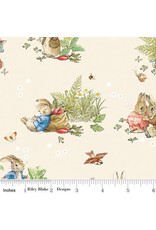 Riley Blake Fabrics Peter Rabbit and Benjamin Bunny, Main in Cream, Fabric Half-Yards
