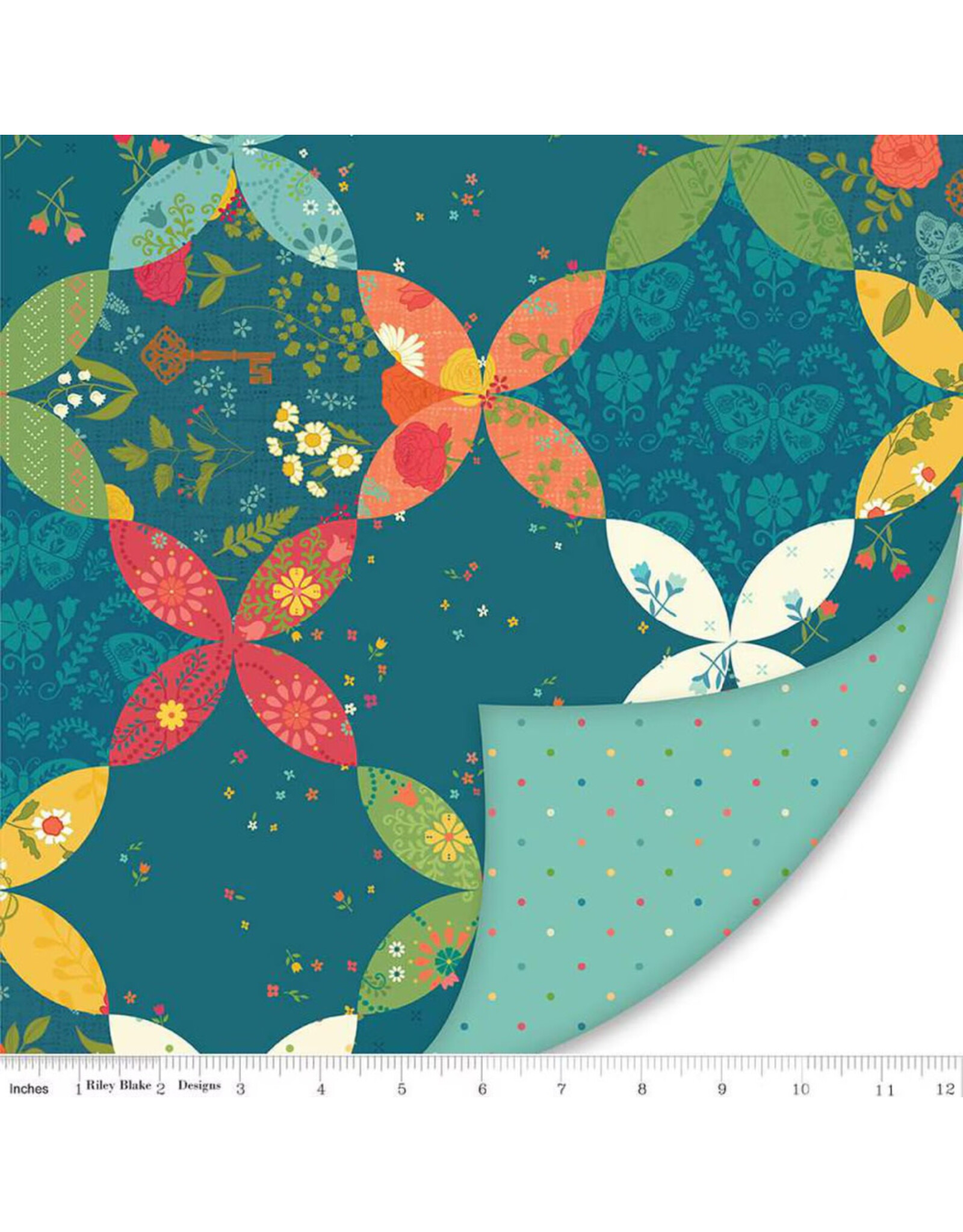 Riley Blake Fabrics Double Lush Velvet, First Blooms, Fabric Half-Yards