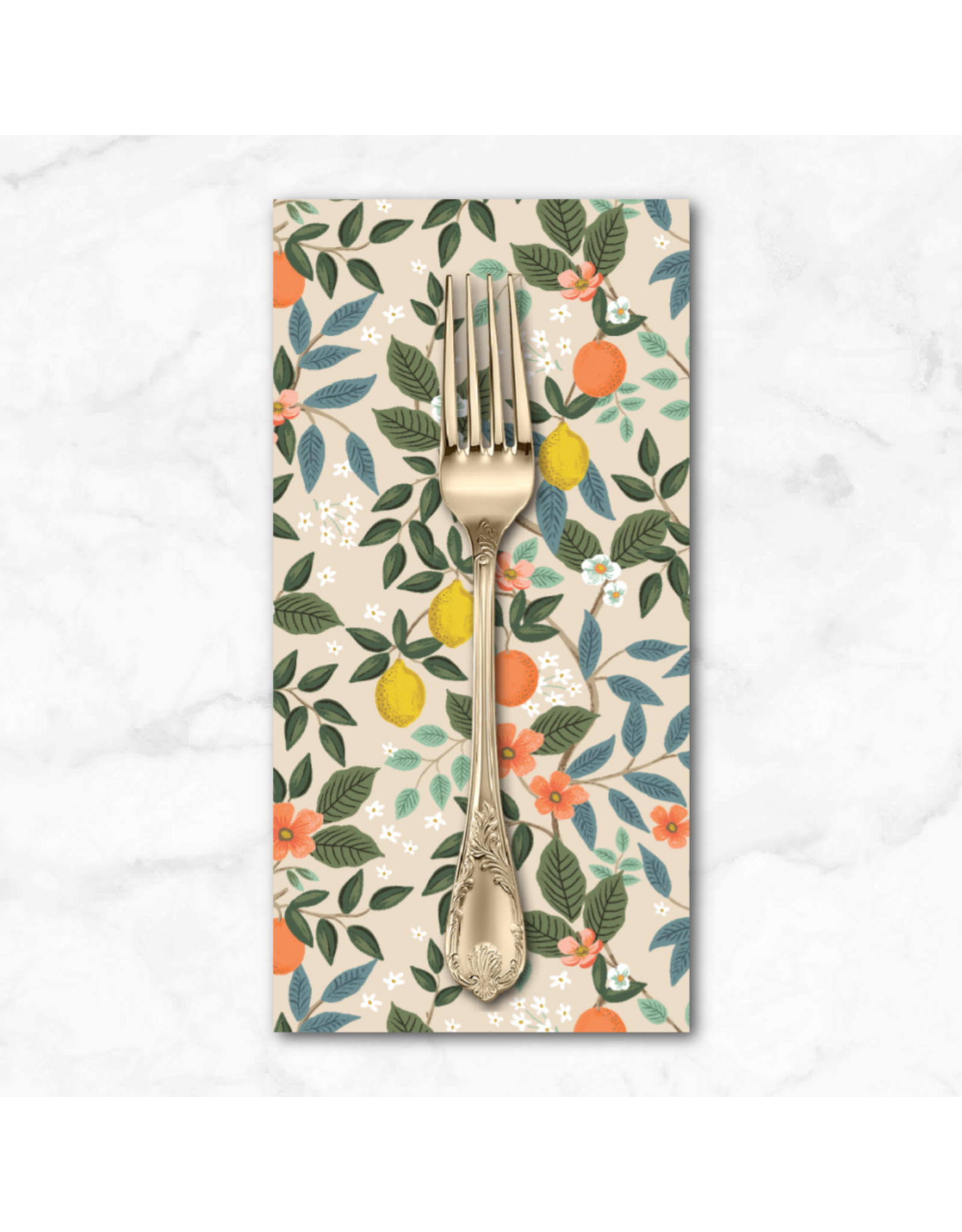 PD's Rifle Paper Co Collection Bramble, Citrus Grove in Cream, Dinner Napkin