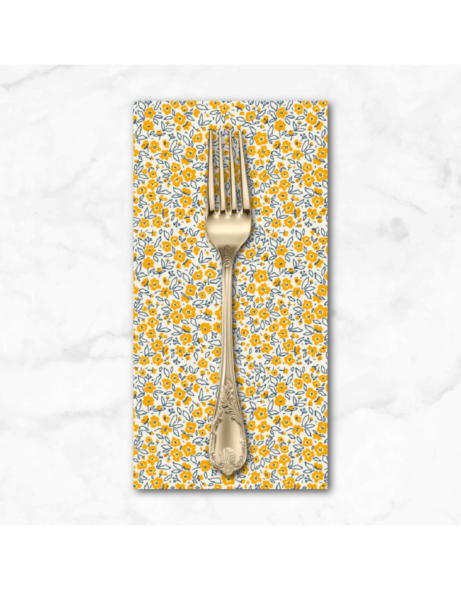 PD's Figo Collection Pocket Posies, Floral Dapple in Gold, Dinner Napkin
