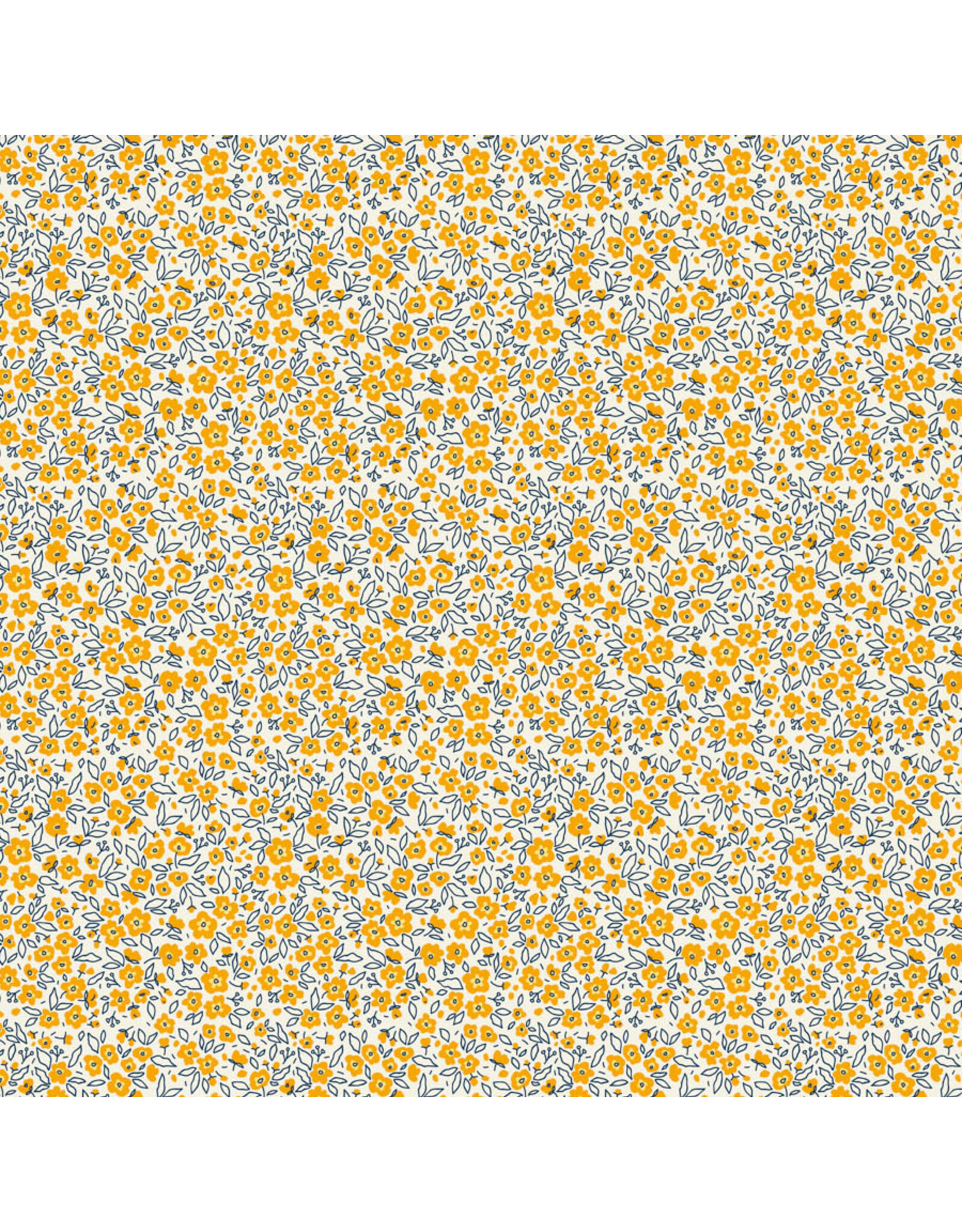 Figo Pocket Posies, Floral Dapple in Gold, Fabric Half-Yards