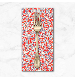 PD's Figo Collection Pocket Posies, Floral Dapple in Red, Dinner Napkin