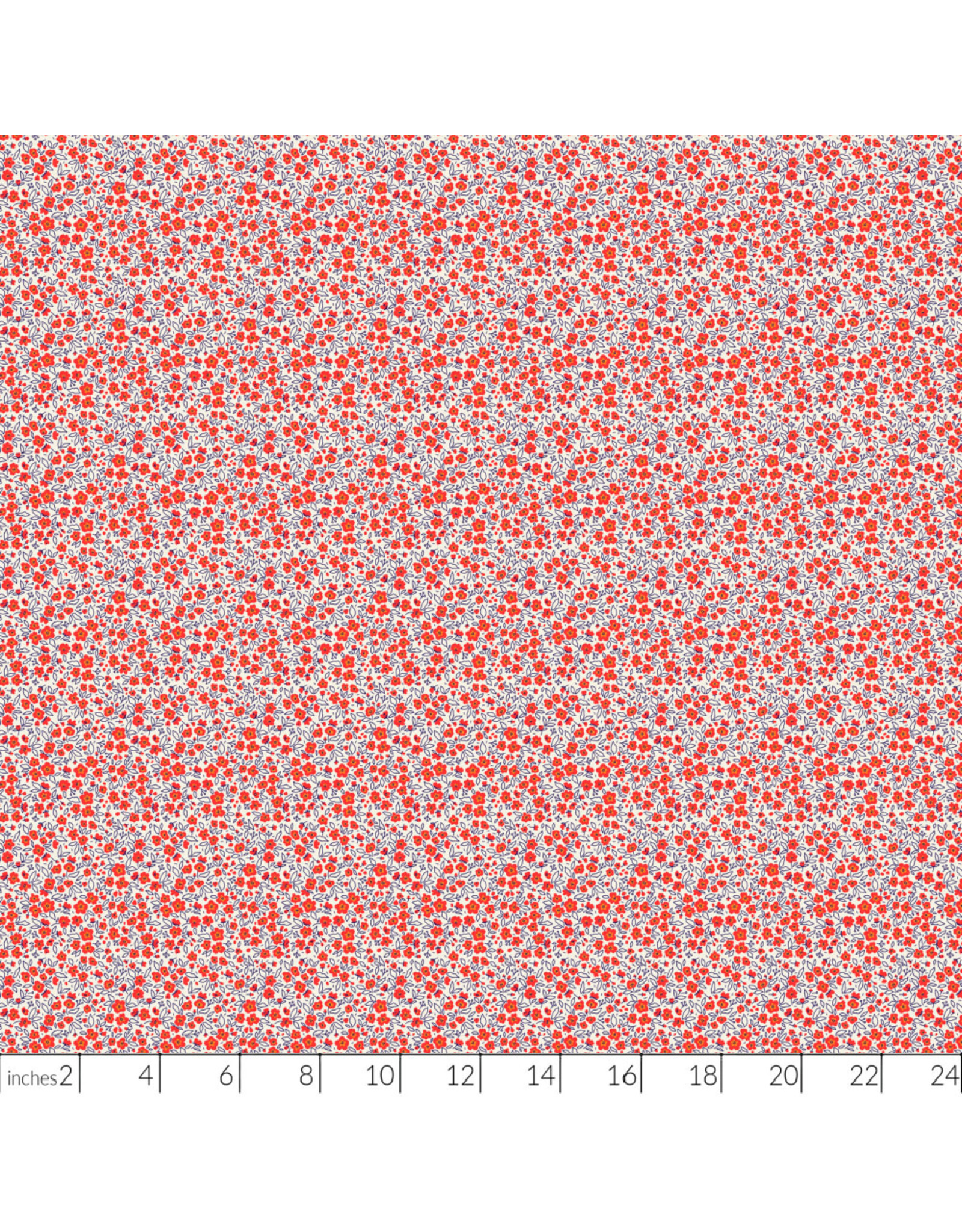 PD's Figo Collection Pocket Posies, Floral Dapple in Red, Dinner Napkin