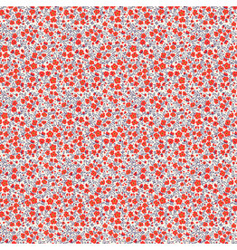 Figo Pocket Posies, Floral Dapple in Red, Fabric Half-Yards
