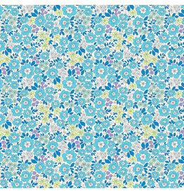 Figo Pocket Posies, Meadow in Blue, Fabric Half-Yards
