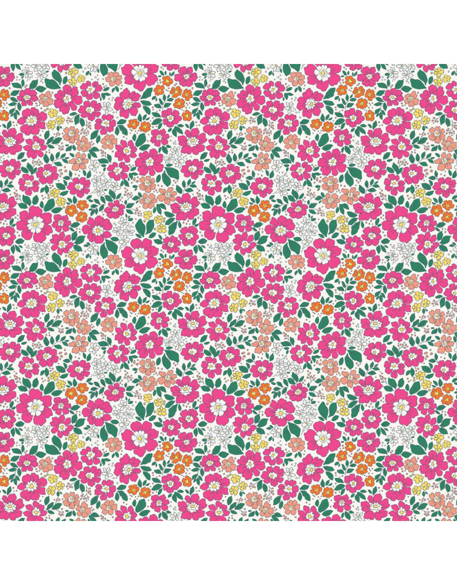 Figo Pocket Posies, Meadow in Pink, Fabric Half-Yards