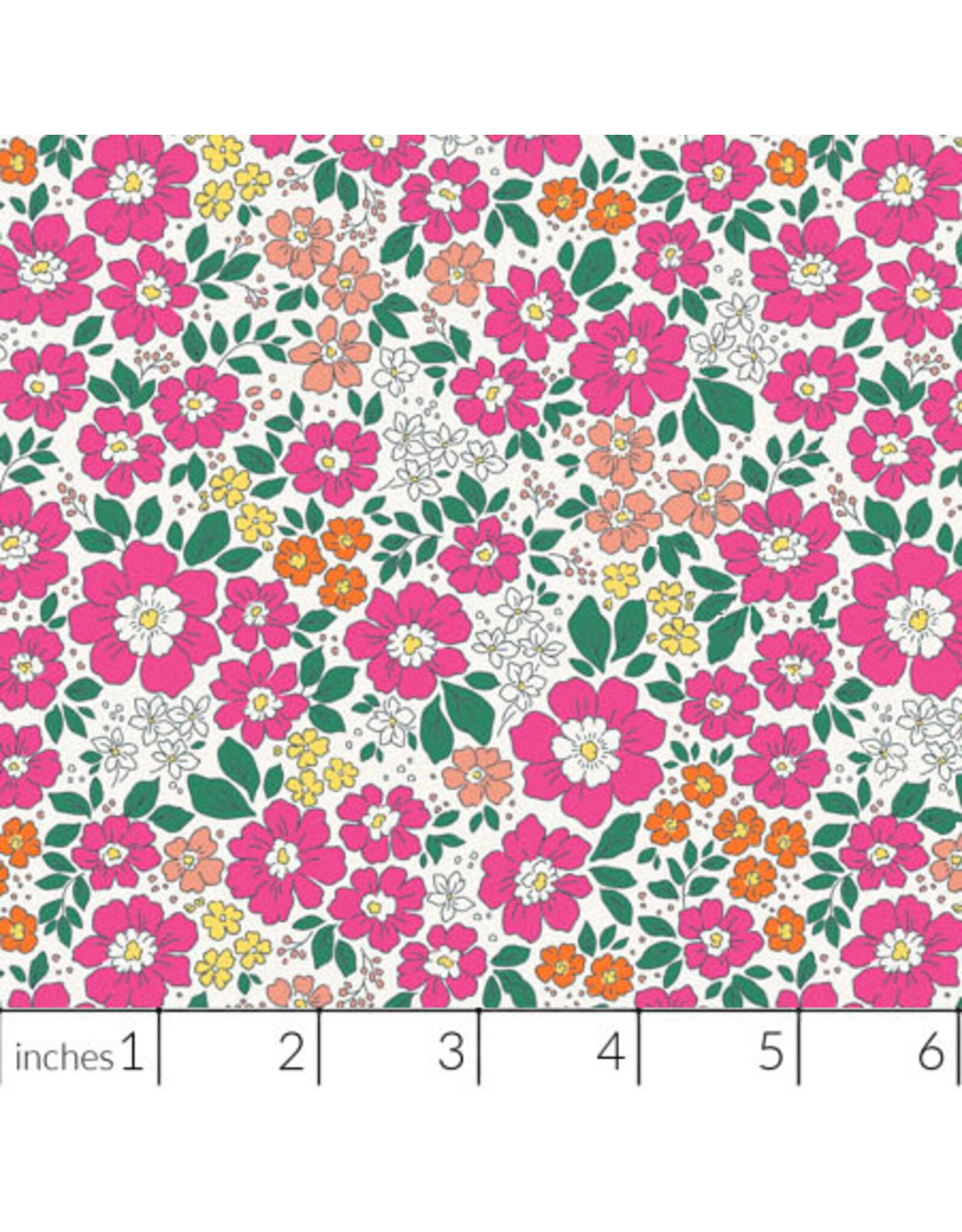 Figo Pocket Posies, Meadow in Pink, Fabric Half-Yards