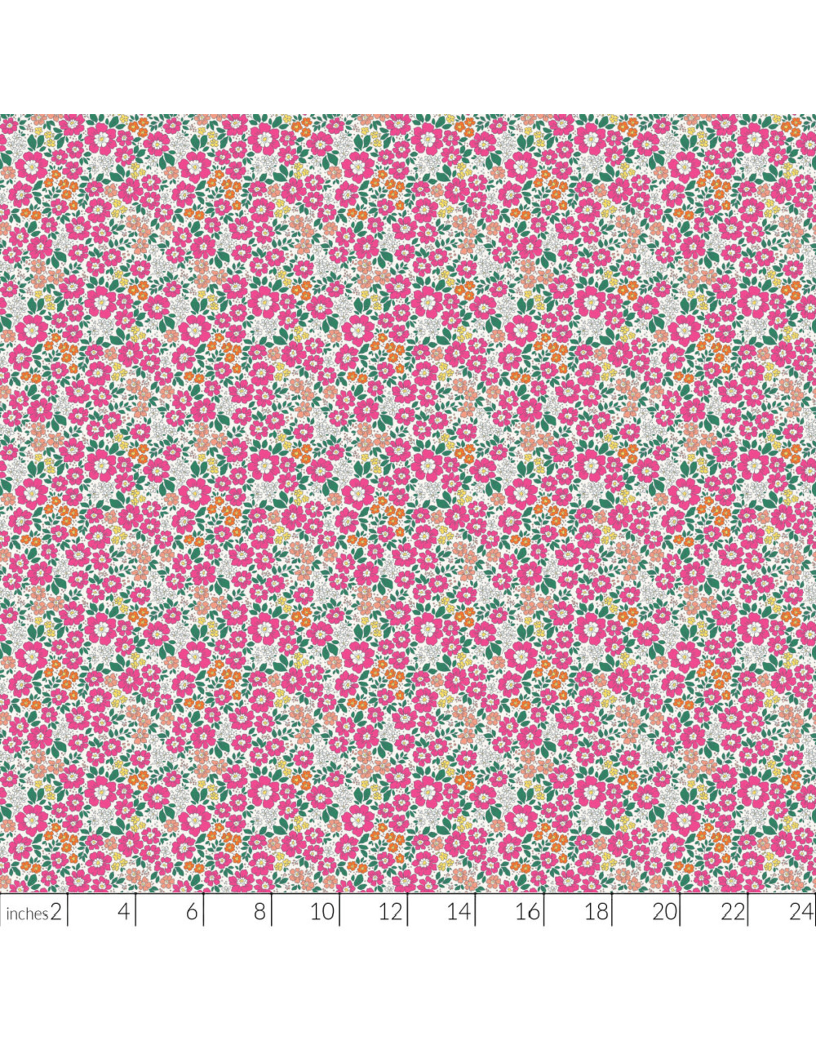 Figo Pocket Posies, Meadow in Pink, Fabric Half-Yards