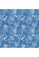 Figo Pocket Posies, Prairie in Blue, Fabric Half-Yards