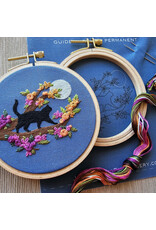 Jessica Long Embroidery Mini Black Cat and Full Moon, Embroidery Kit