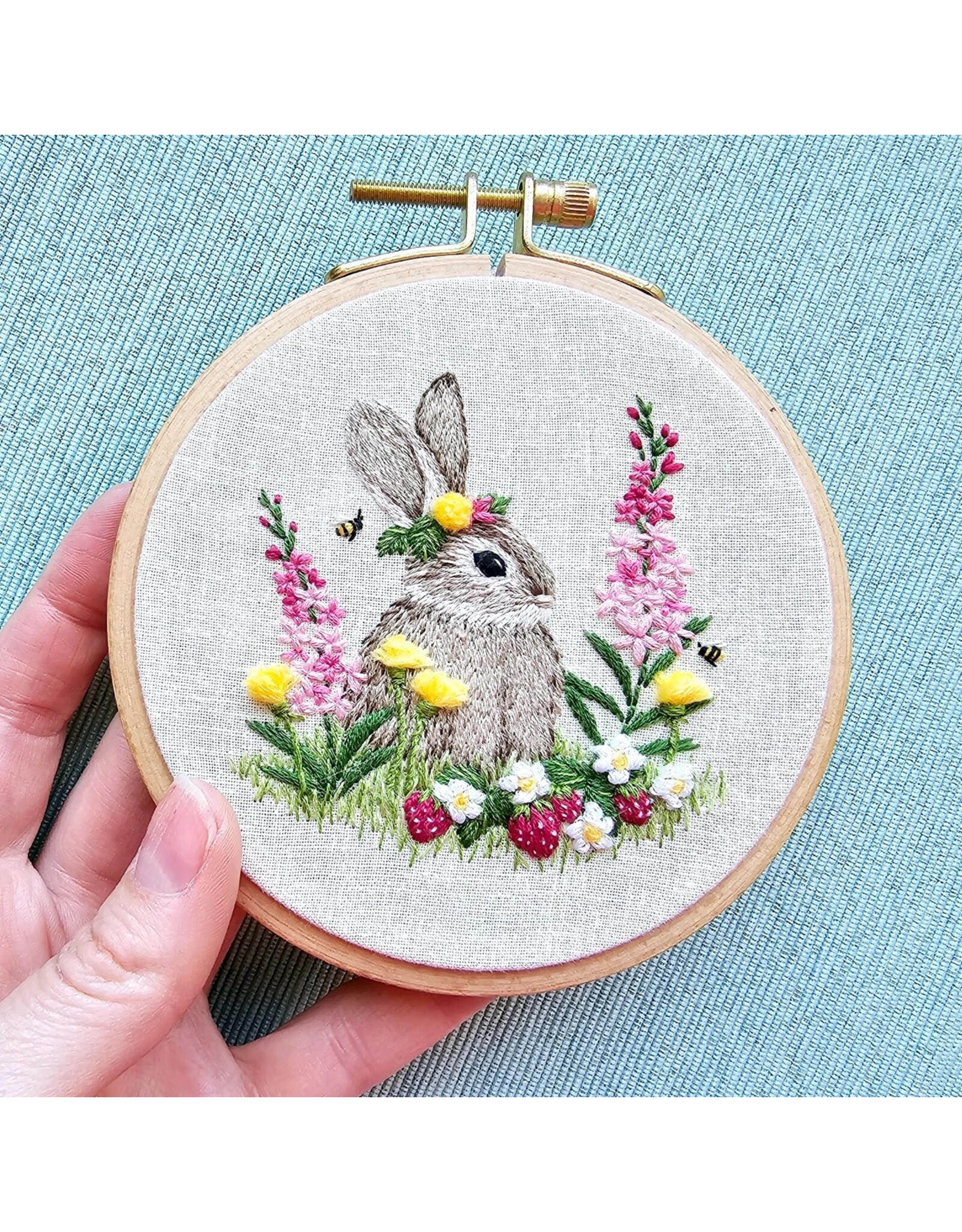 Jessica Long Embroidery Berry Patch Bunny, Embroidery Kit