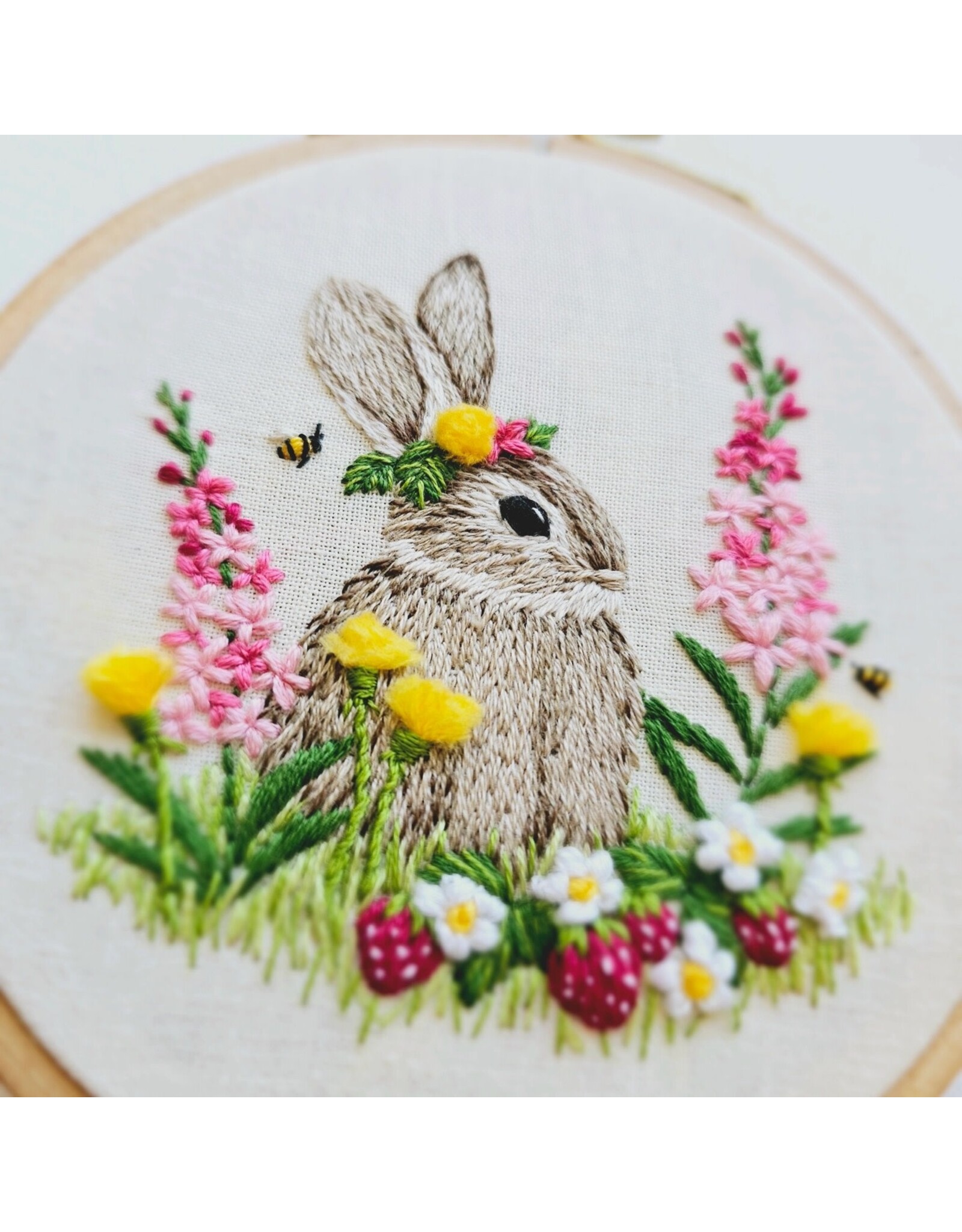 Jessica Long Embroidery Berry Patch Bunny, Embroidery Kit