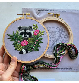 Jessica Long Embroidery Raccoon, Embroidery Kit
