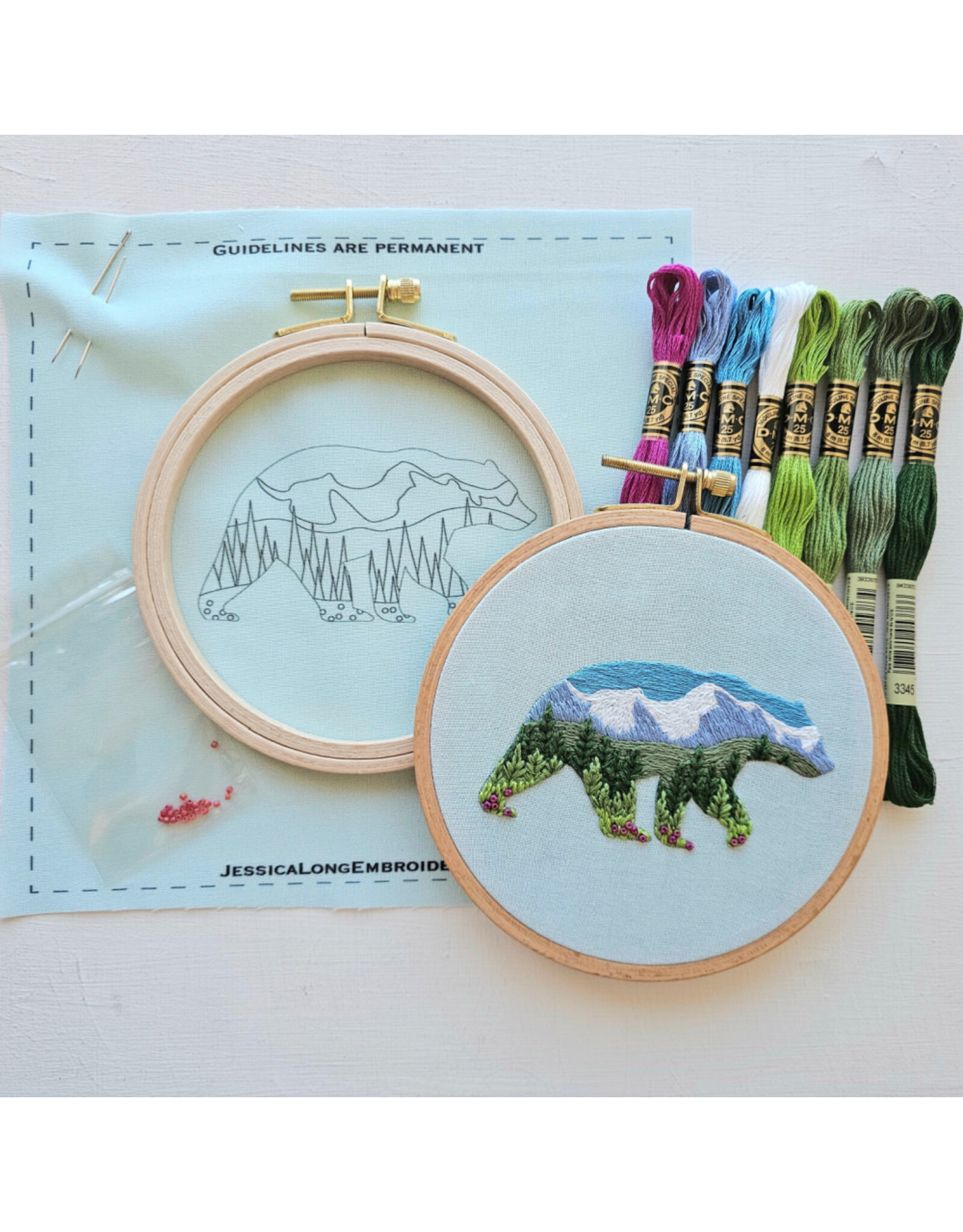 Jessica Long Embroidery Mountain Bear, Embroidery Kit