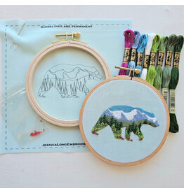 Jessica Long Embroidery Mountain Bear, Embroidery Kit