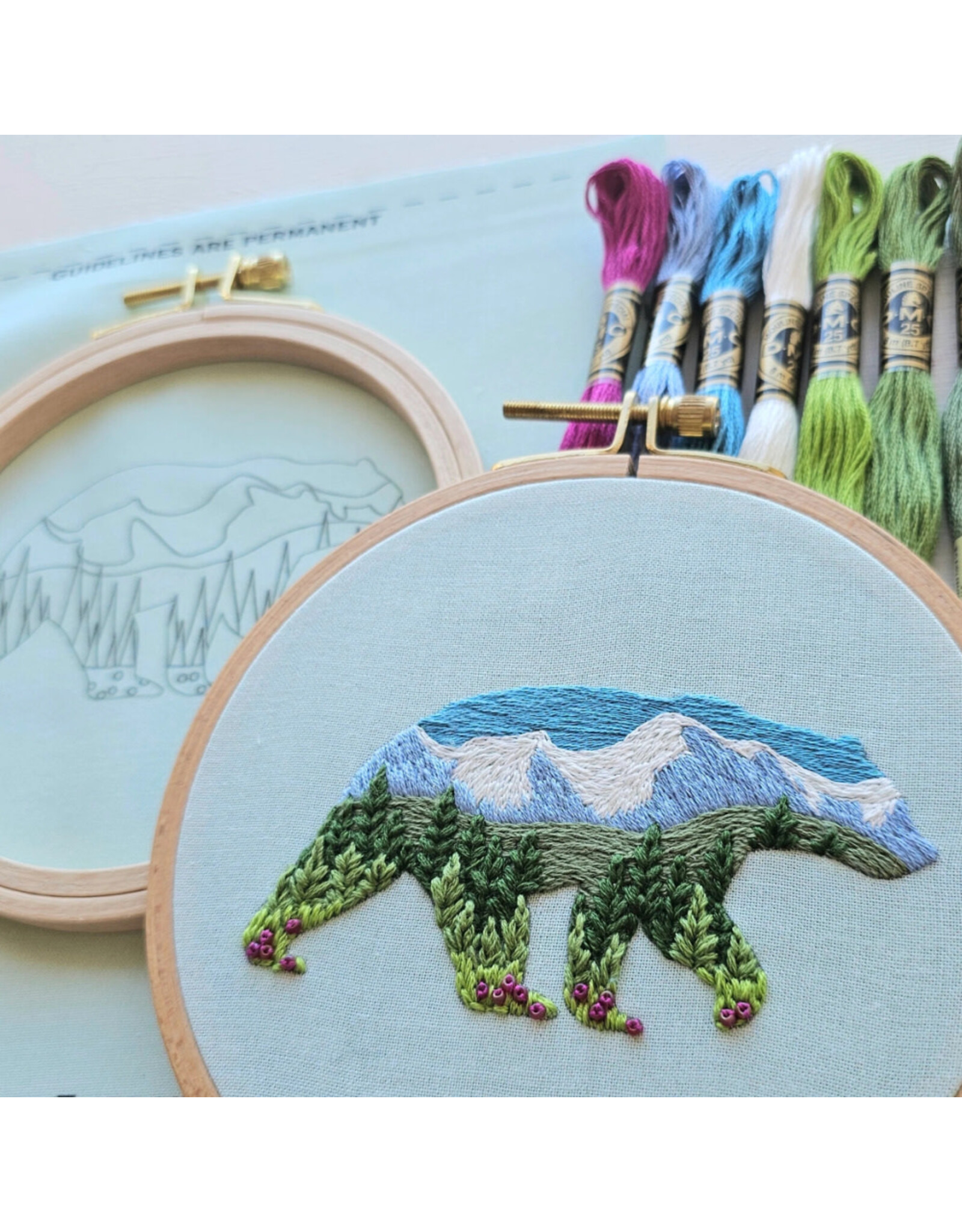 Jessica Long Embroidery Mountain Bear, Embroidery Kit