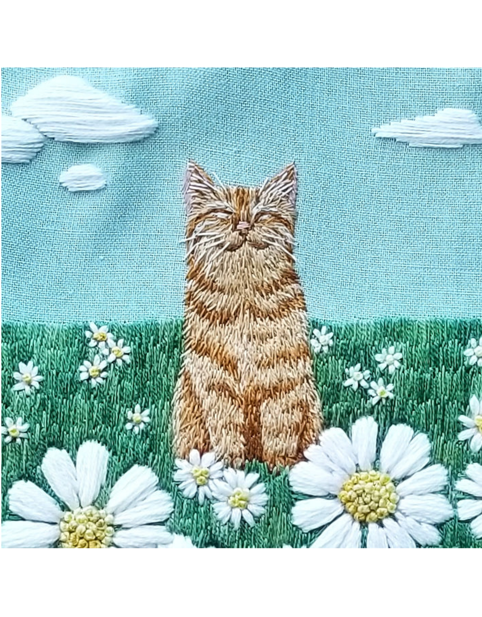 Jessica Long Embroidery Happy Place Happy Cat  Embroidery Kit