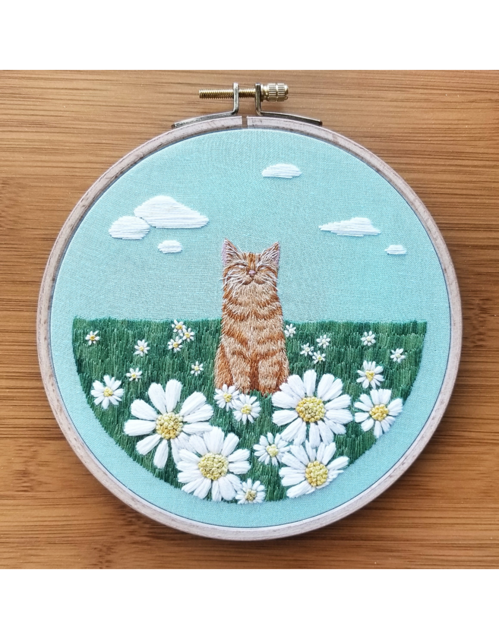 Jessica Long Embroidery Happy Place Happy Cat  Embroidery Kit