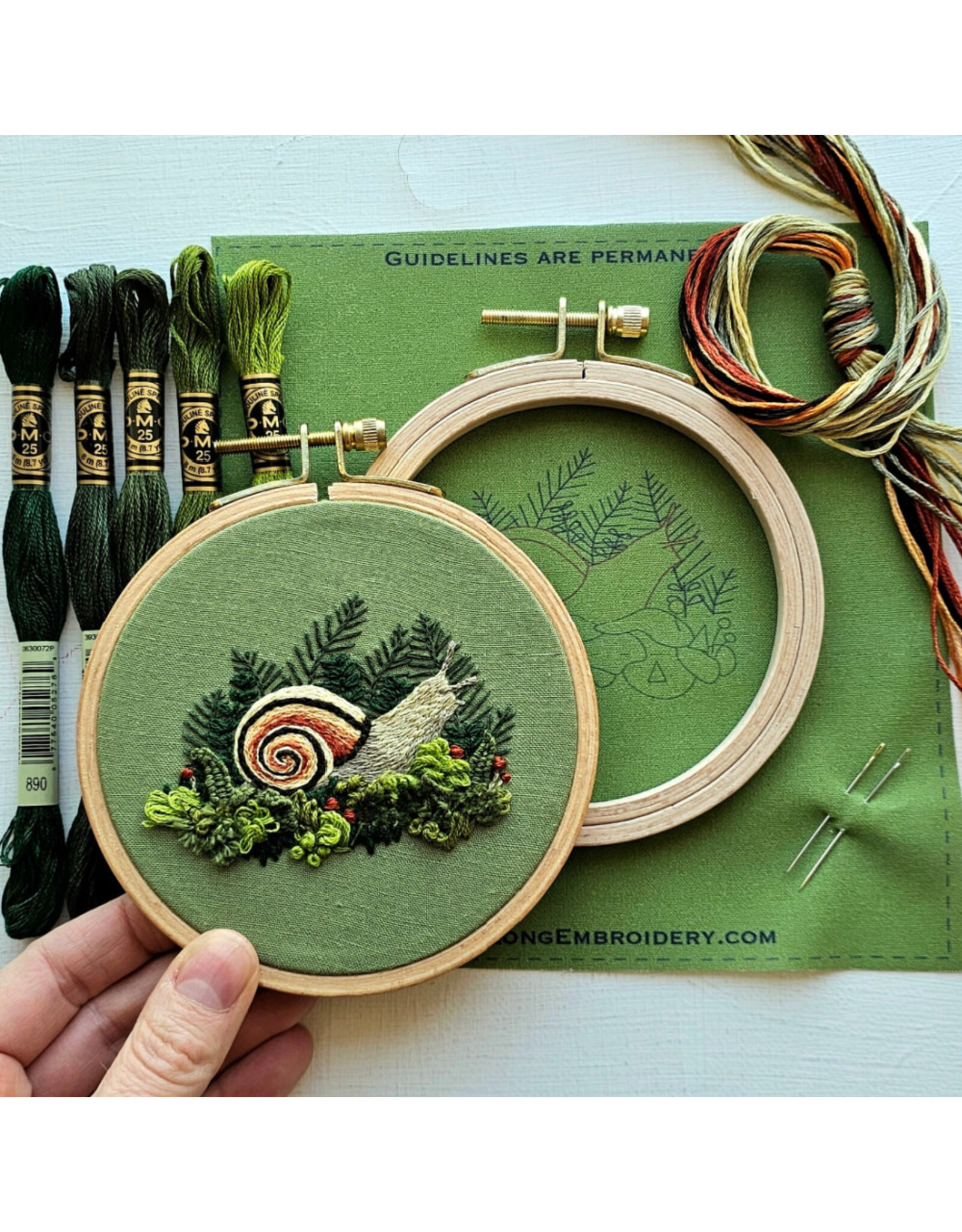 Jessica Long Embroidery Forest Snail, Embroidery Kit