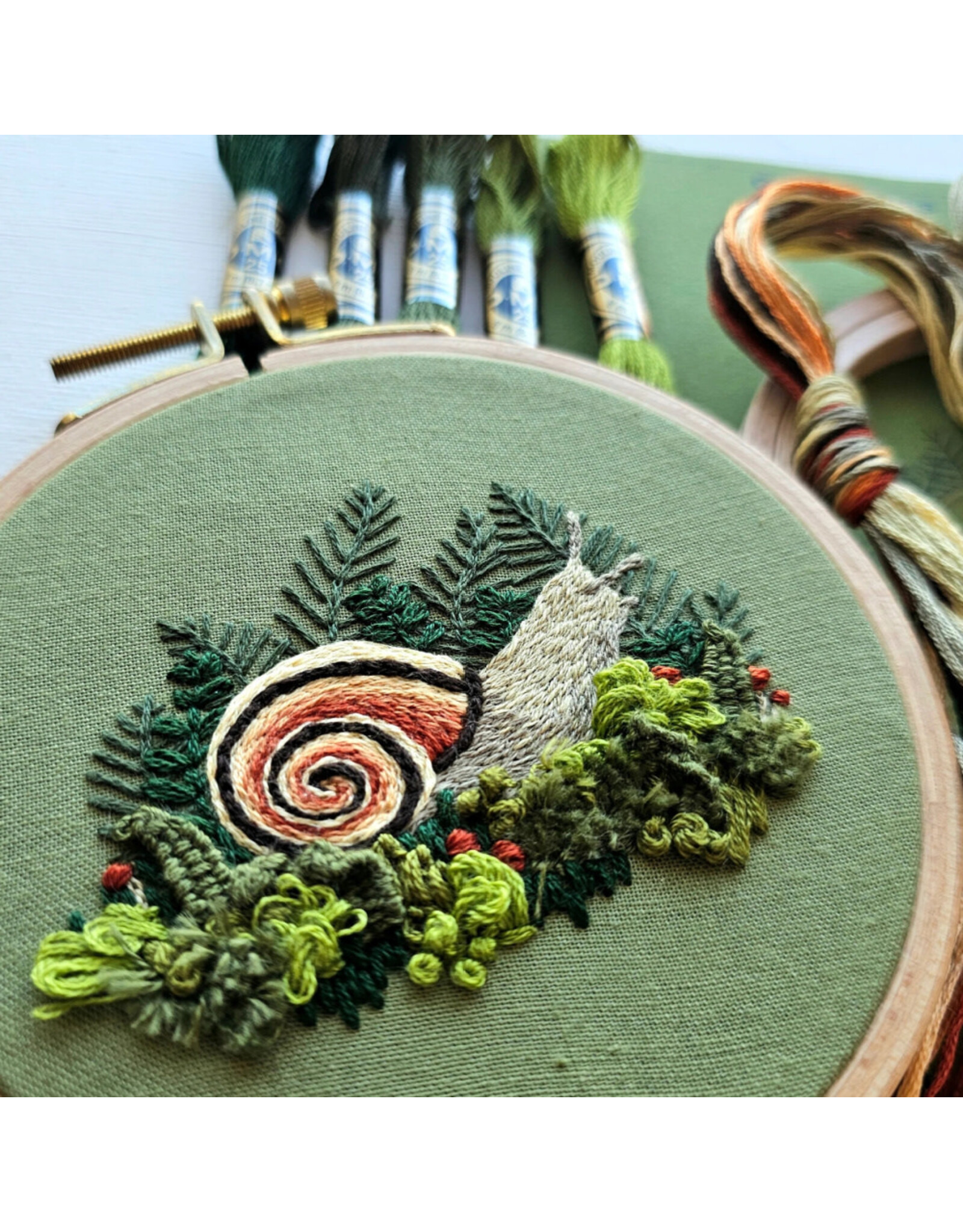 Jessica Long Embroidery Forest Snail, Embroidery Kit