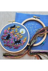 Jessica Long Embroidery Cats and Full Moon, Embroidery Kit