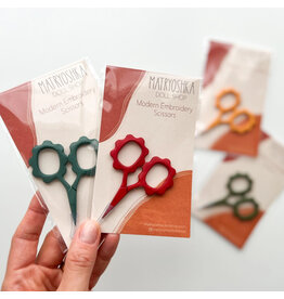 Matryoshka Doll Shop Tiny Embroidery Flower Scissors, Assorted Colors