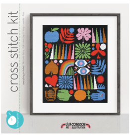 budgiegoods Joyful Grid Cross Stitch Kit by budgiegoods