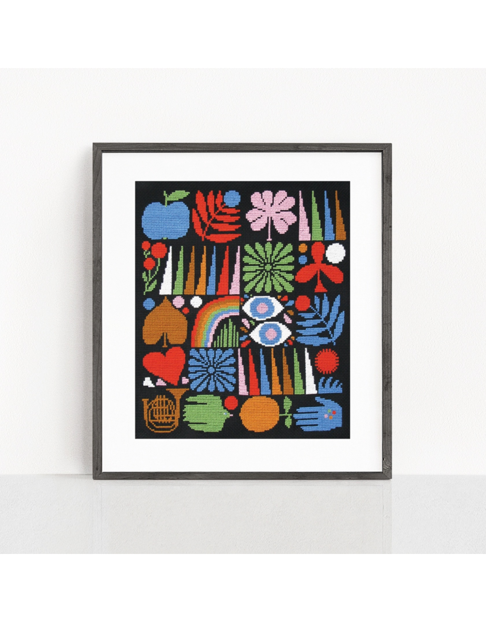 budgiegoods Joyful Grid Cross Stitch Kit by budgiegoods