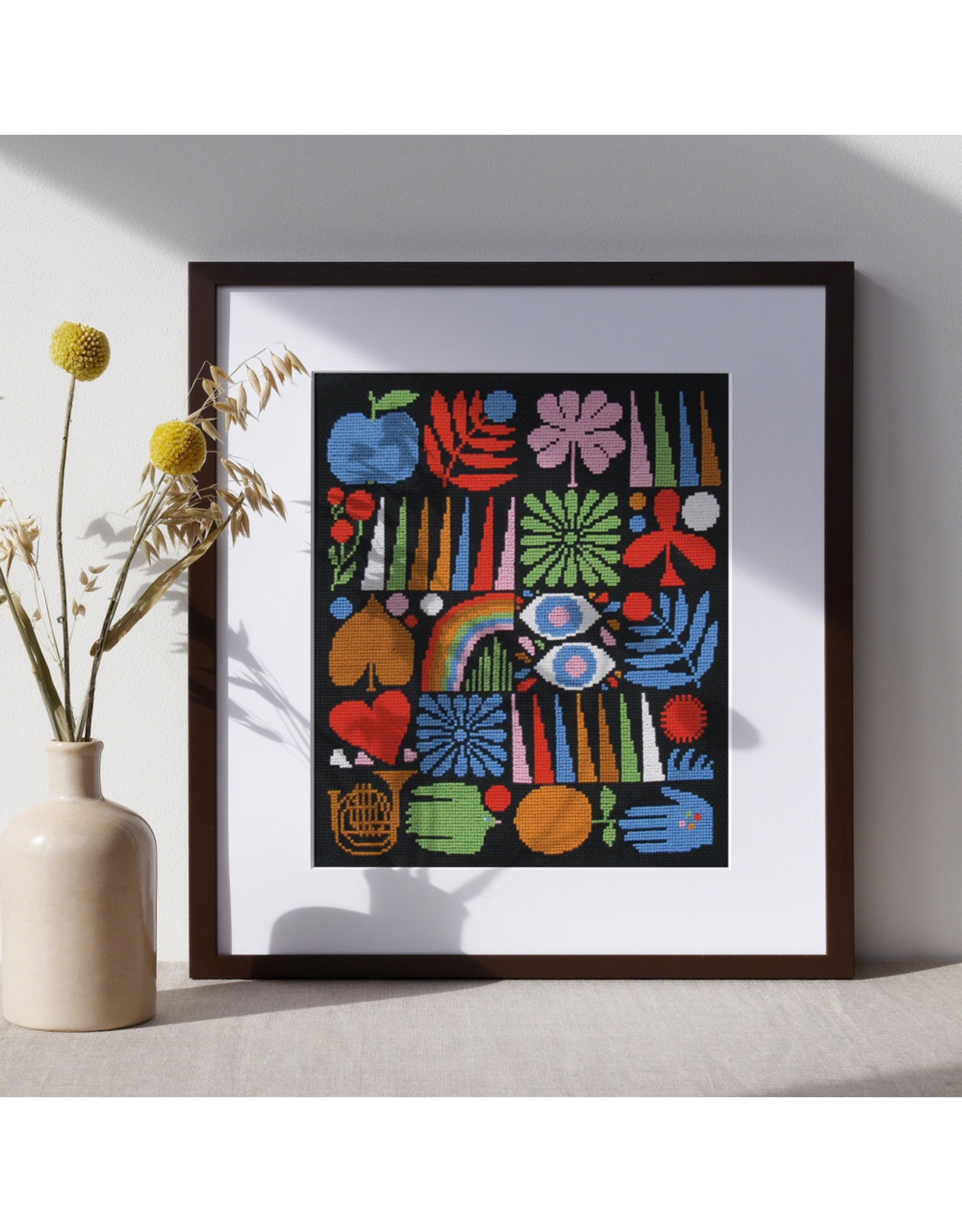 budgiegoods Joyful Grid Cross Stitch Kit by budgiegoods