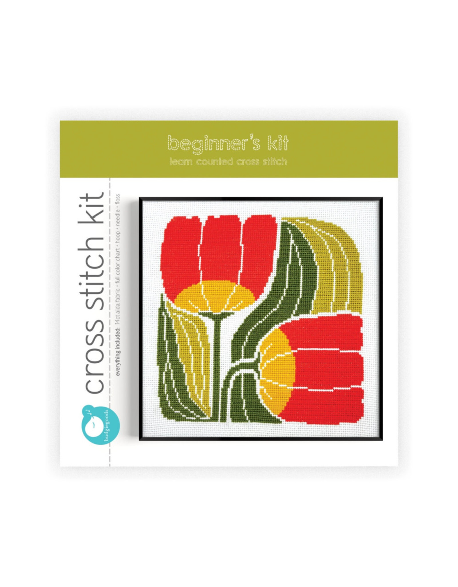 budgiegoods Twin Blooms Cross Stitch Kit by budgiegoods