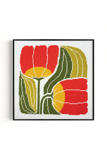 budgiegoods Twin Blooms Cross Stitch Kit by budgiegoods