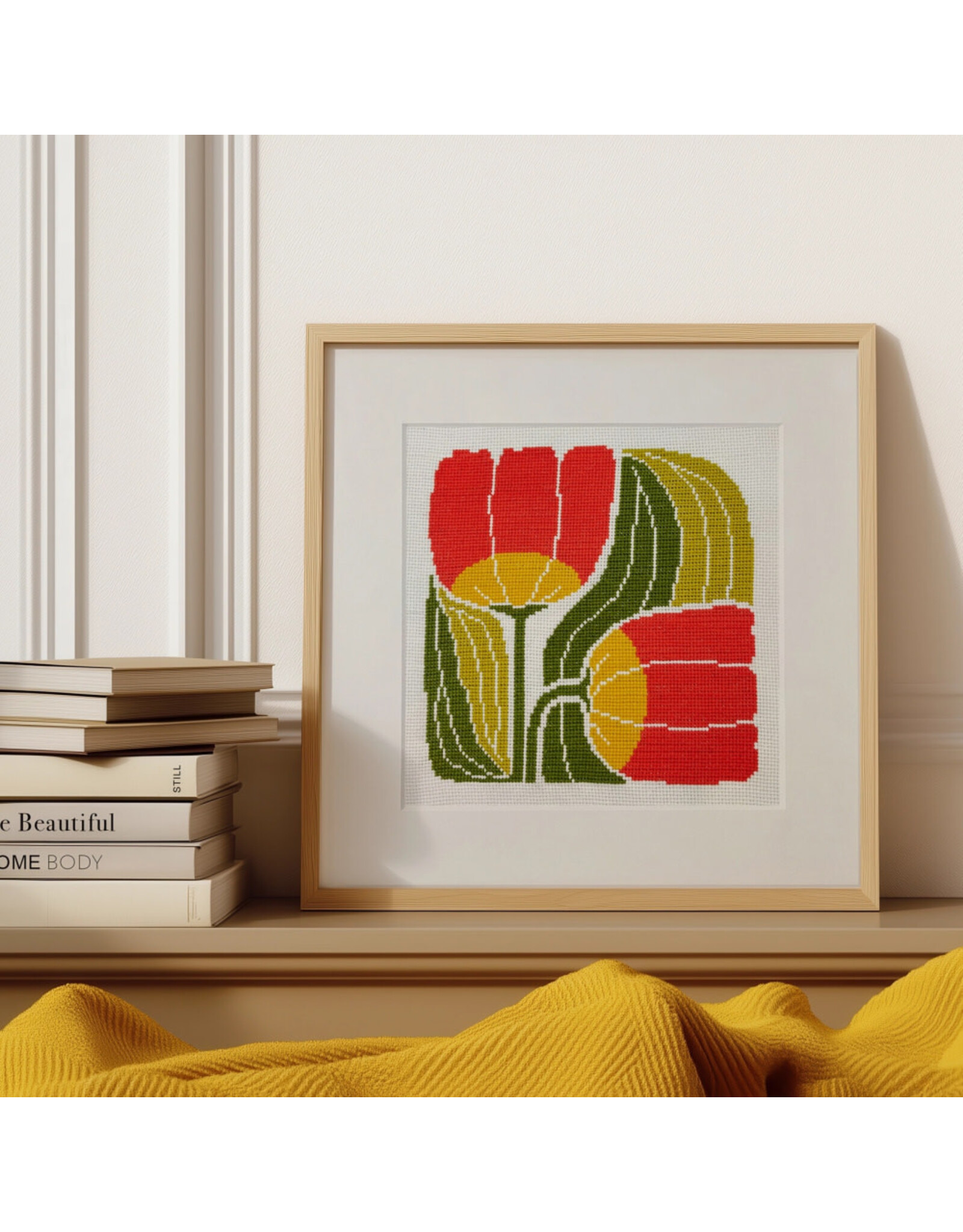 budgiegoods Twin Blooms Cross Stitch Kit by budgiegoods