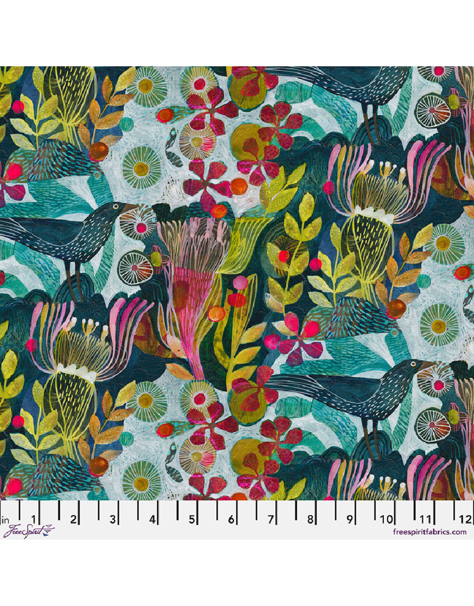 Esté MacLeod Colori, Blossoms in Pink, Fabric Half-Yards
