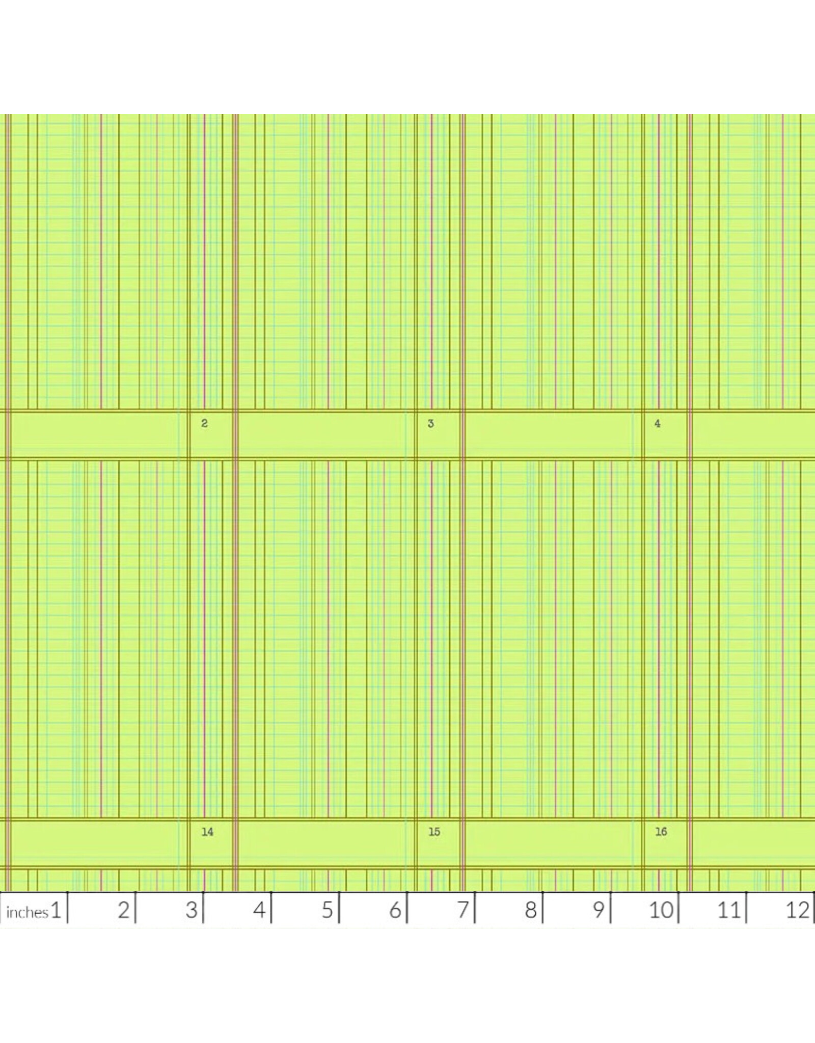 Alison Glass Sun Print 2026, Ledger in Pistachio, Fabric Half-Yards