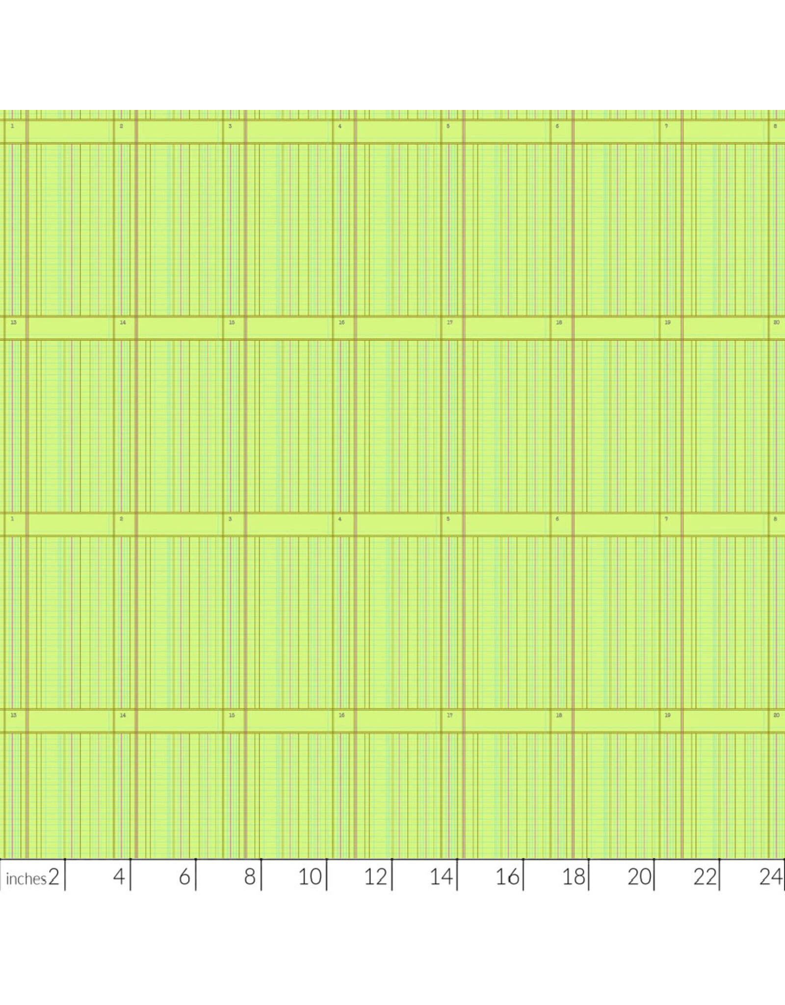 Alison Glass Sun Print 2026, Ledger in Pistachio, Fabric Half-Yards