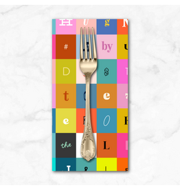 PD's Ruby Star Society Collection Selvedge Magic, Letters in Multi, Dinner Napkin