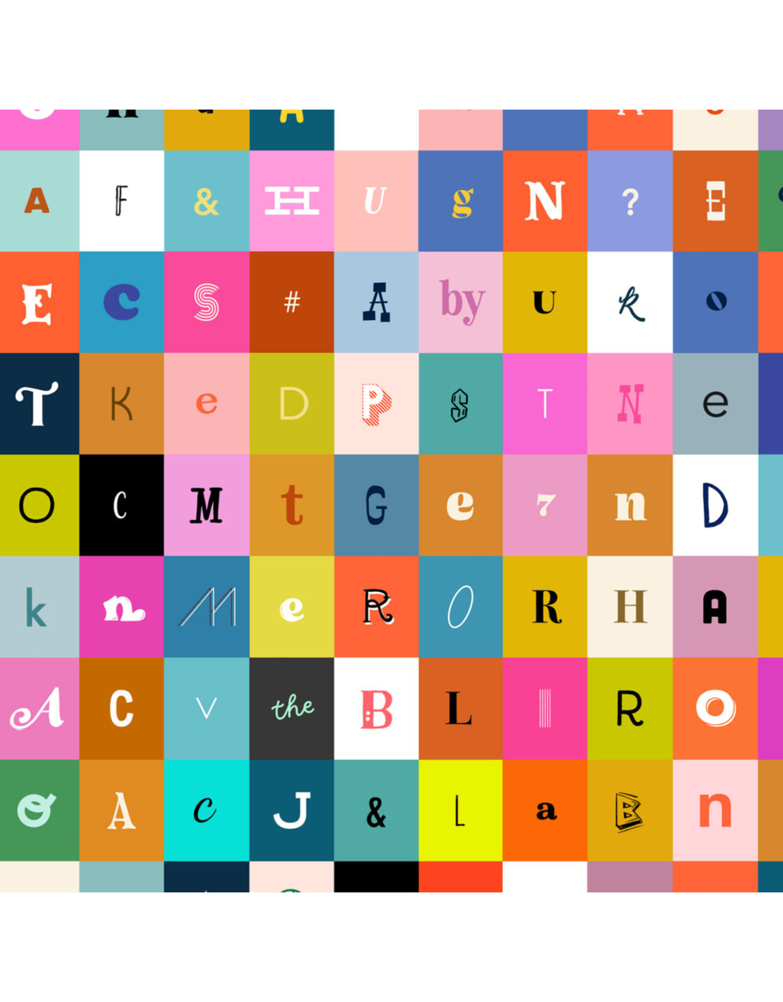 Ruby Star Society for Moda Selvedge Magic, Letters in Multi, Fabric Half-Yards