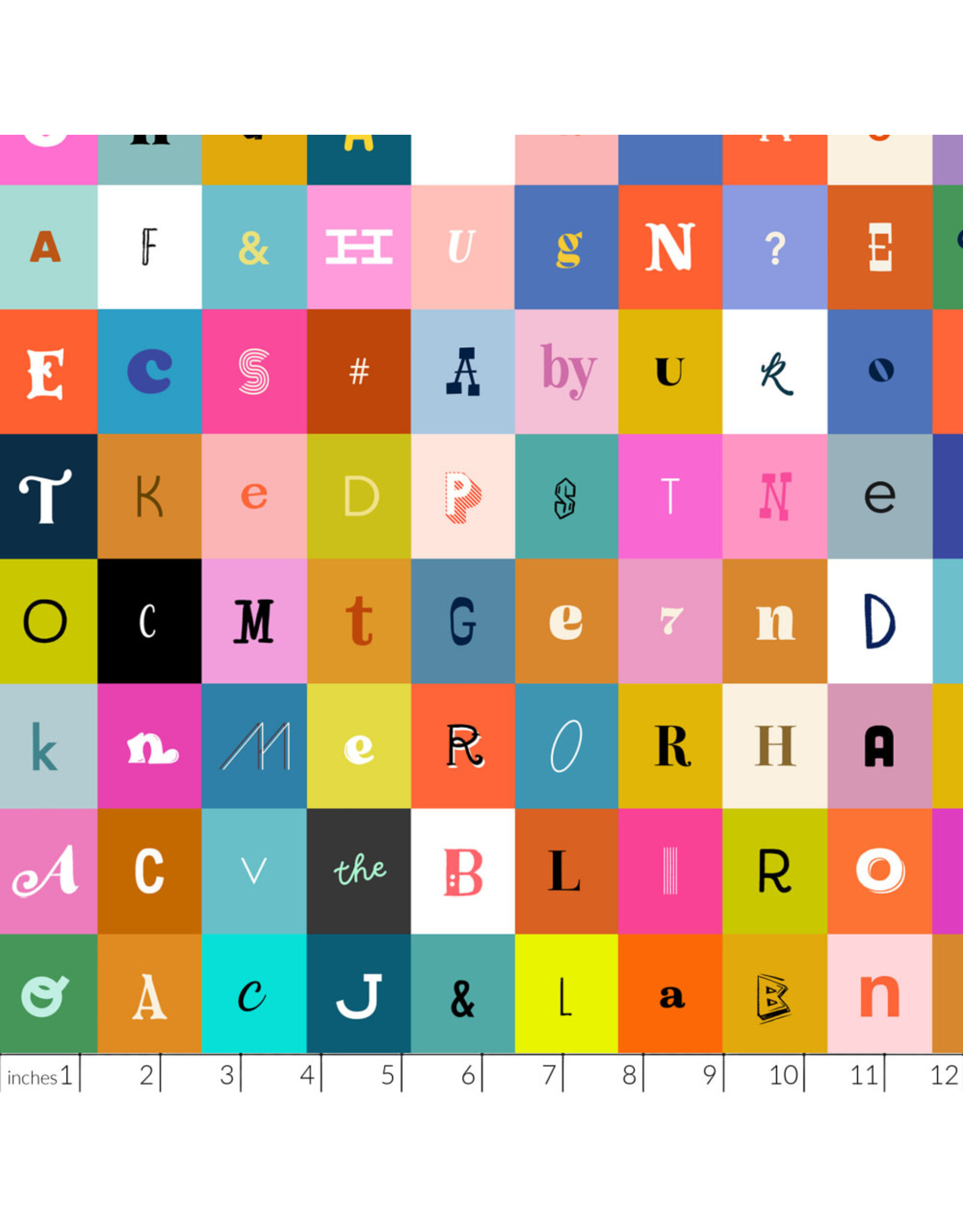 Ruby Star Society for Moda Selvedge Magic, Letters in Multi, Fabric Half-Yards