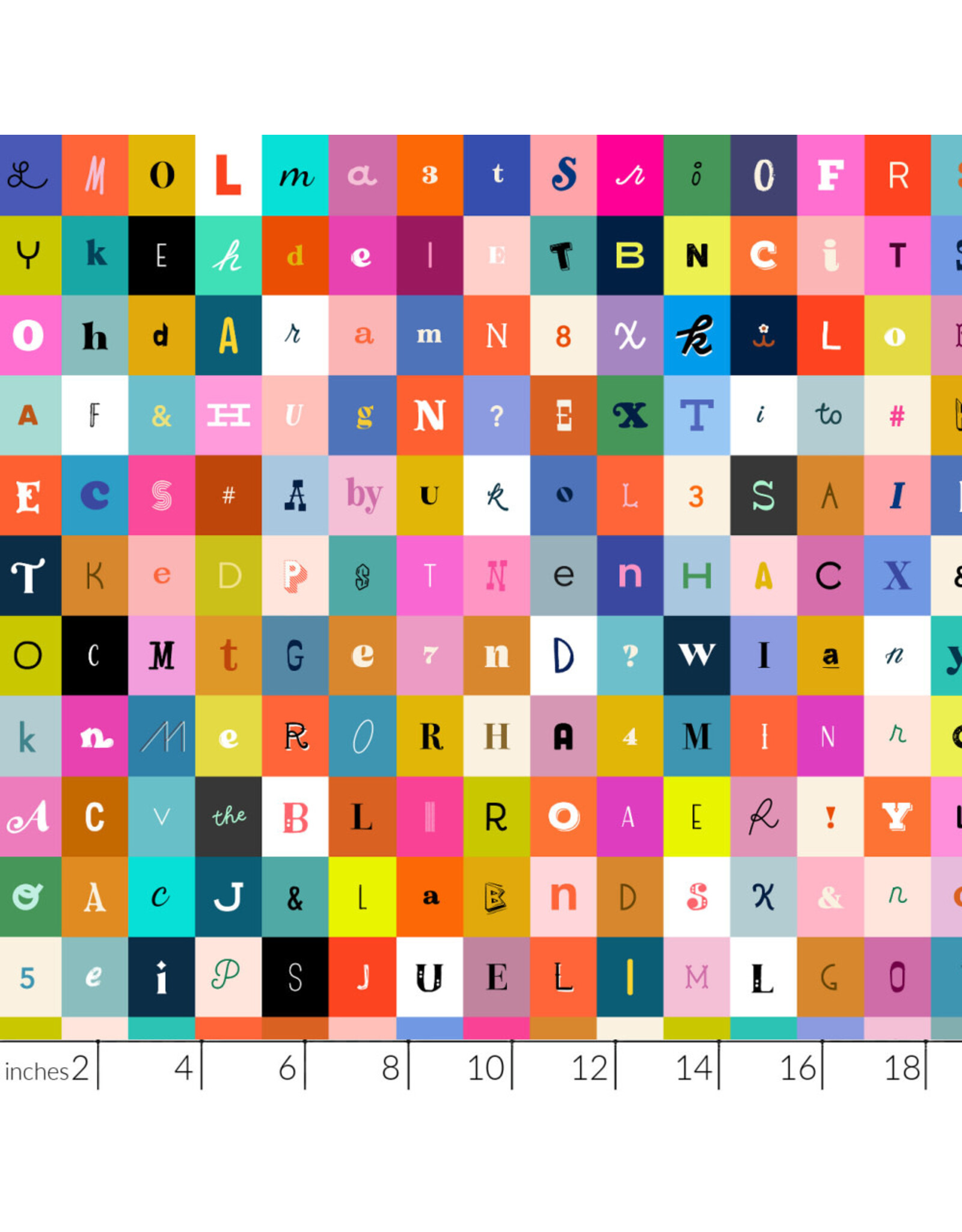 Ruby Star Society for Moda Selvedge Magic, Letters in Multi, Fabric Half-Yards