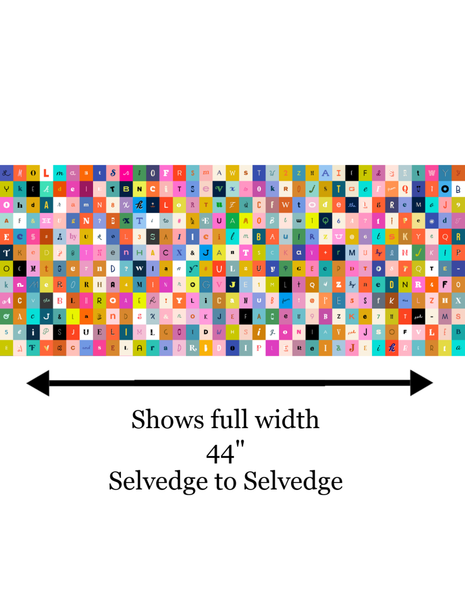 Ruby Star Society for Moda Selvedge Magic, Letters in Multi, Fabric Half-Yards