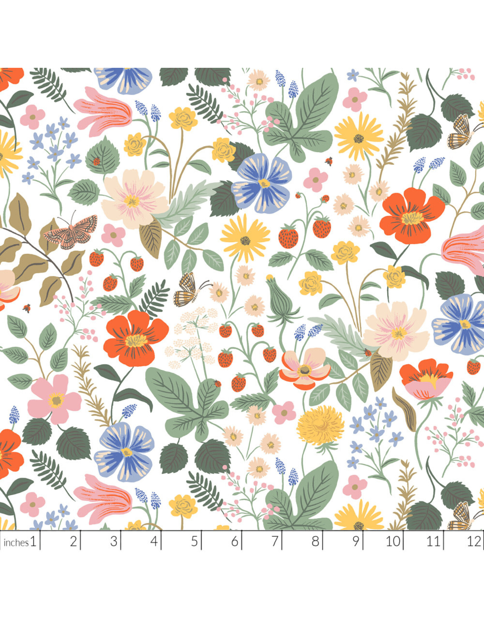 PD's Rifle Paper Co Collection Strawberry Fields, Strawberry Fields in Ivory, Dinner Napkin